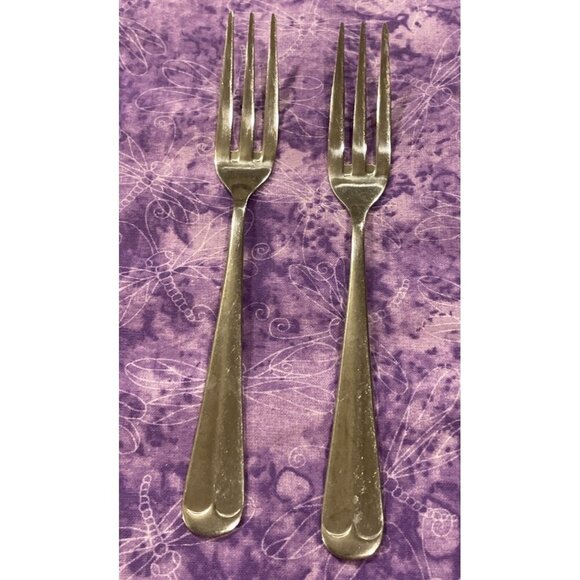 The‎ Main Course MNF3 Salad Forks Fork Korea Stainless Flatware Set of 2 Vintage - Picture 1 of 4